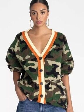 💥KBB by Kahlana The Slouchy Cardigan Olive Camo 2X NWT Sold Out